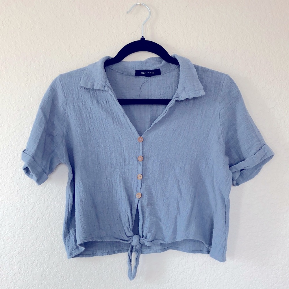 Crop top front tie, small